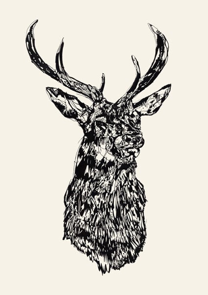 Image of STAG HEAD MMXIV screen print