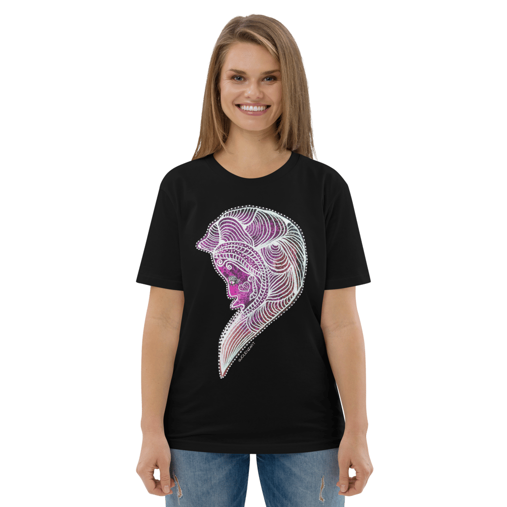 Image of Doodle head Unisex organic cotton t-shirt Pink