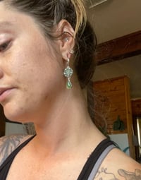 Image 5 of Moss Agate Floral Dangles