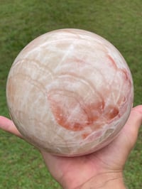 Image 7 of Large Banded Calcite Crystal Sphere Statement Piece #853