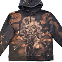 Image 3 of “MARILYN” CUSTOM BLEACH PAINTED PULLOVER HOODIE XL