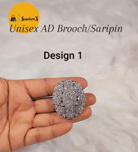 Image 2 of Unisex American Diamond Brooch/Saripin 