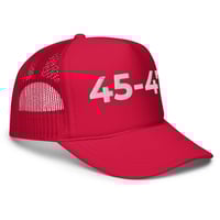 Image 4 of 45-47 Trump Foam trucker hat from PatriotsCo.com