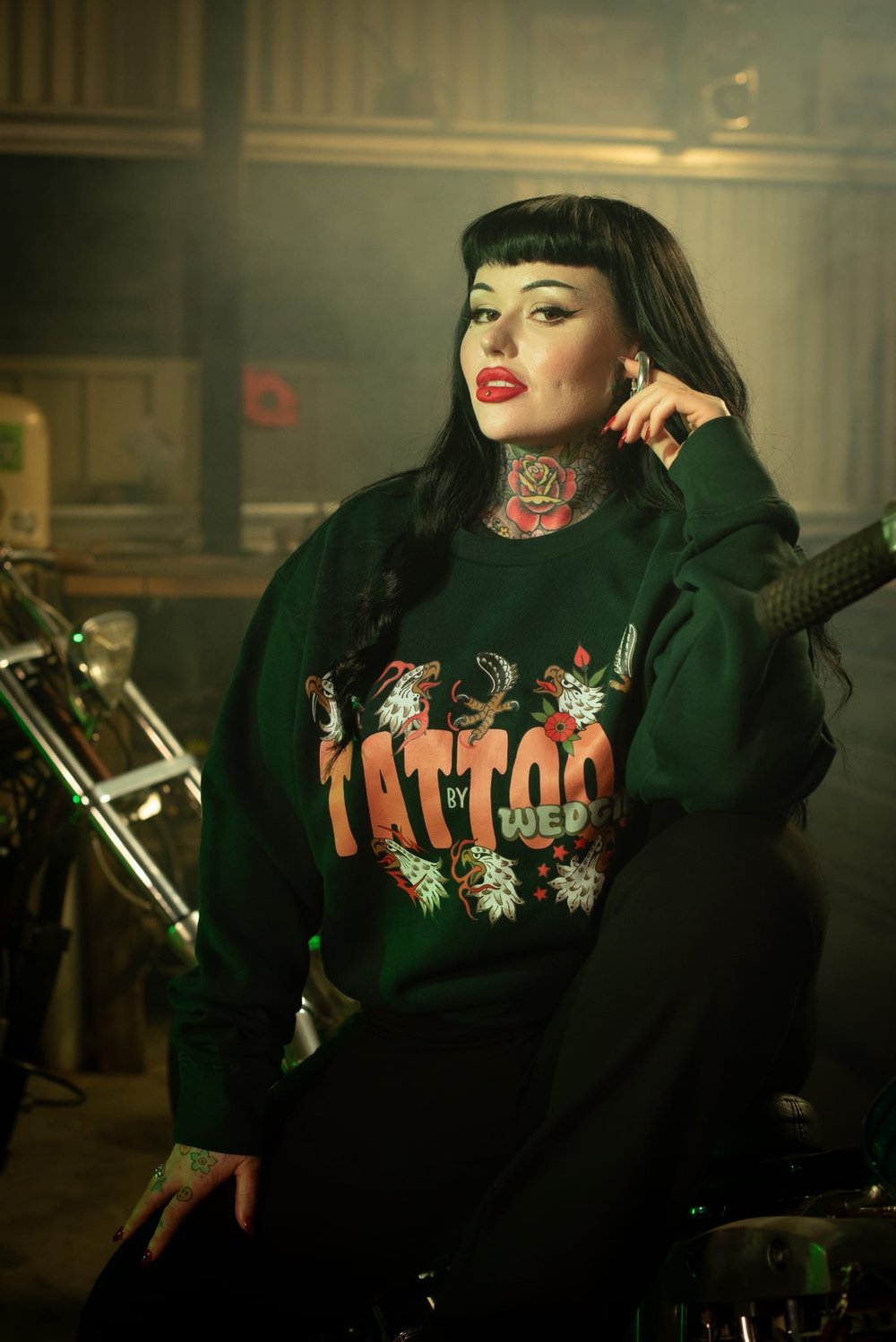 Wedgies Gumball Crew Neck ~ Pine Green