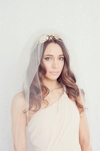 Image of Tulle double layer elbow length veil