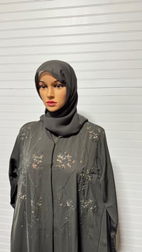 Image 5 of Cross button up abaya Sage Green 