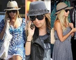 Image of Ashley Tisdale - Fedora w/Grey Feather Band