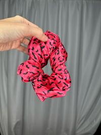 Image 3 of Wild Bats on Pink Scrunchie ready to ship 