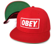 Image of Red/Green Obey Snapback 