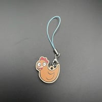 Image 1 of Chicken! Wooden Phone Charm