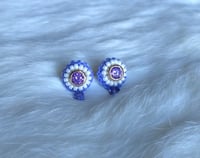 Image 1 of Purple Gold and White Sterling Silver Studs