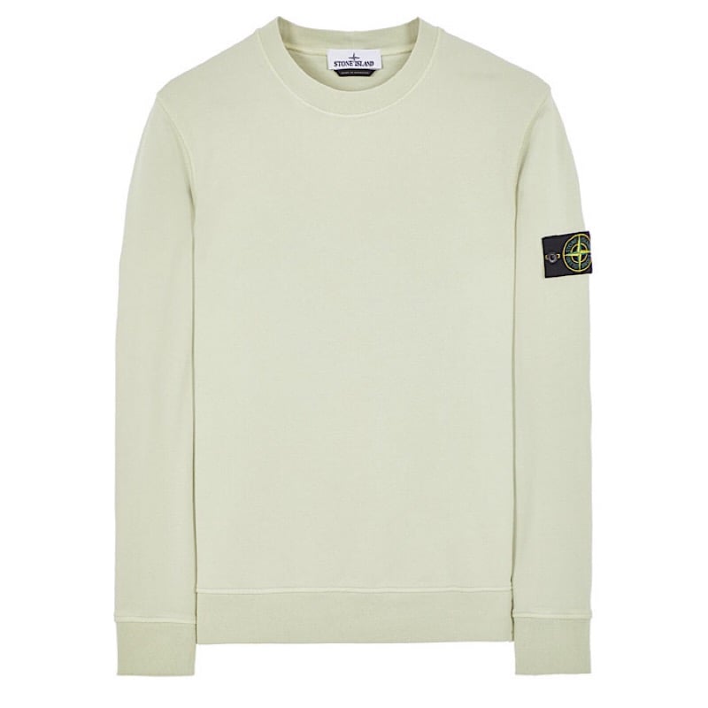 Image of STONE ISLAND 63051 CREWNECK SWEATSHIRT PISTACHIO 