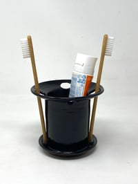 Image 2 of Four hole Black Glaze Toothbrush Holder