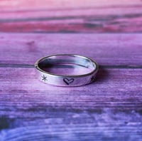 Image 3 of Sterling Silver Stars And Hearts Ring Handmade 