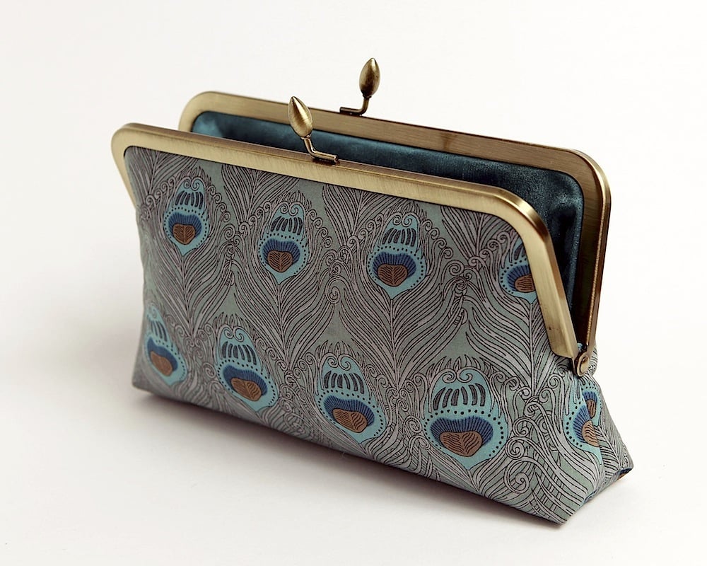 teal clutch purse