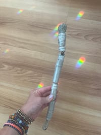 Image 4 of *new* PYRITE + SILVER petite crystal wand