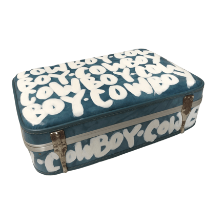 Image of Cowboy hand painted suitcase 