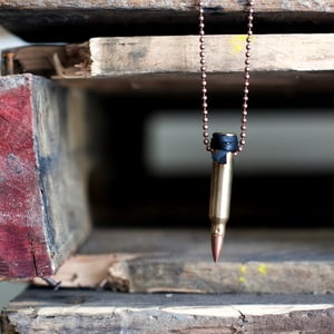 Image of Authentic Bullet Necklace | black wrap