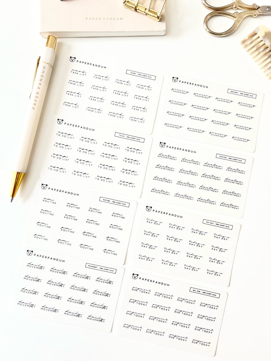 Mini Minimal Script Duos | paperpanduh