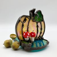 Image 3 of Iridescent Orange Pumpkin Candle Holder 🎃
