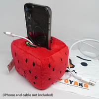 Image 3 of Strawberry TO-FU Plush Mobile Holder
