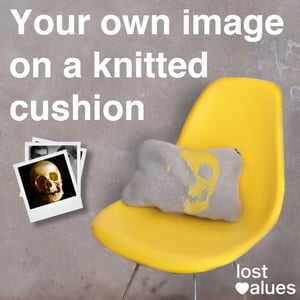 Image of YOUR OWN IMAGE ON A KNITTED CUSHION