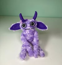 Image 1 of Happy Weighted Monster w/ Flowers - Lavender Purple
