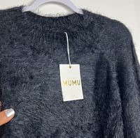 Image 5 of SHOW ME YOUR MUMU black fuzzy crew neck long sleeve sweater