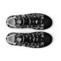 Image 18 of Antique Anatomical Heart Illustration Black/White Baroque Pattern Women’s High Top Canvas Shoes