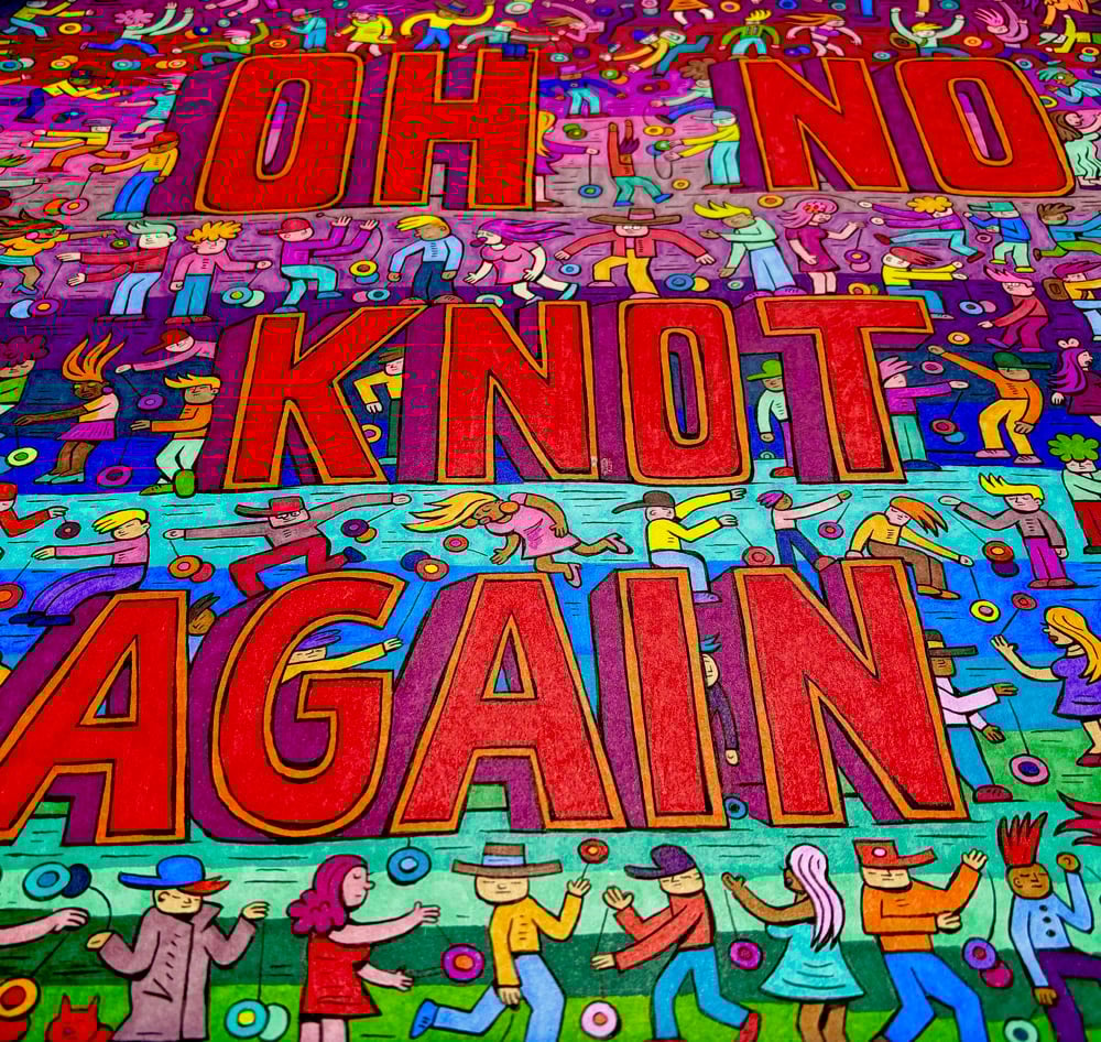 Image of OH NO KNOT AGAIN original ink illustration 22x22