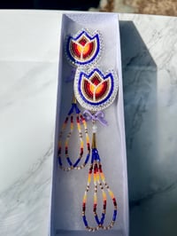 Purple Floral Earrings 