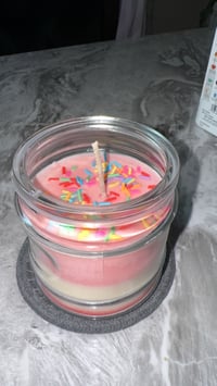 Image 2 of Handmade soy wax candle. Birthday cake with sprinkles 