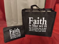 Image 3 of Faith Is Like Wifi Hand Bag