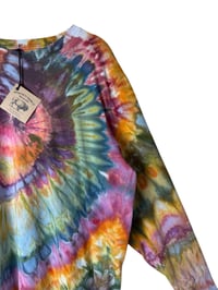 Image 3 of XL Unisex Adult Soft Long Sleeve Tee in Autumn Spiral Ice Dye