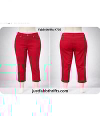 Image 2 of New size 14, Gloria Vanderbilt red denim Capri #705*1LB