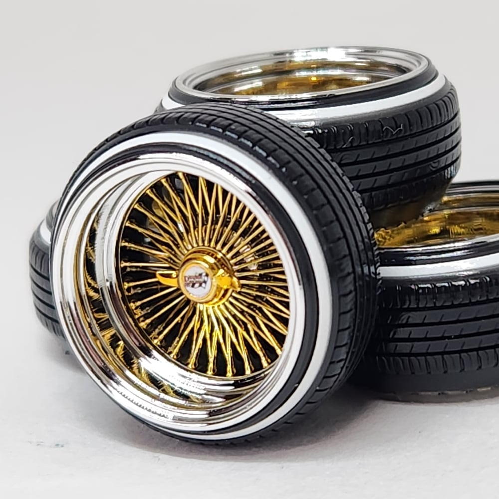 1:25 17 inch straight lace 2 tone | Lowrider Model Car Parts