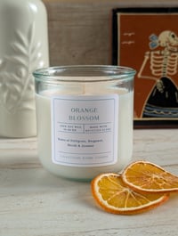 Image 1 of RECYCLED GLASS - ORANGE BLOSSOM SOY WAX CANDLE