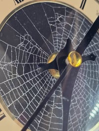 Image 4 of Vintage ornate preserved spider web clock 