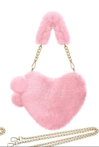 Image 1 of Light Pink Heart Fur Bag
