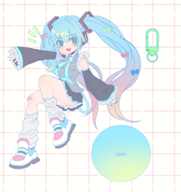 Image 1 of Hatsune Miku Keychain & Sticker