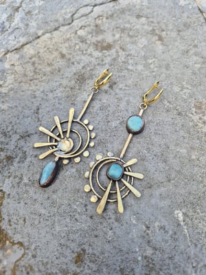 Sunny long earrings  with larimar