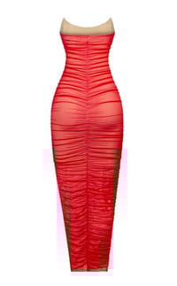 Image 3 of SLEEVELESS CORSET RUCHED MESH MAXI DRESS