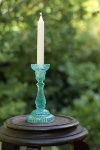Image 2 of Kerzenleuchter, glas, türkisblau