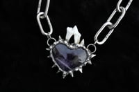 Image 4 of Dead Good fox tooth and amethyst heart statement piece