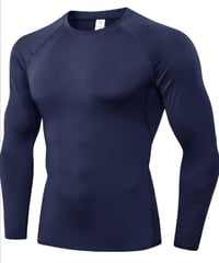 Camisas de compresión manga larga para entrenamiento color azul