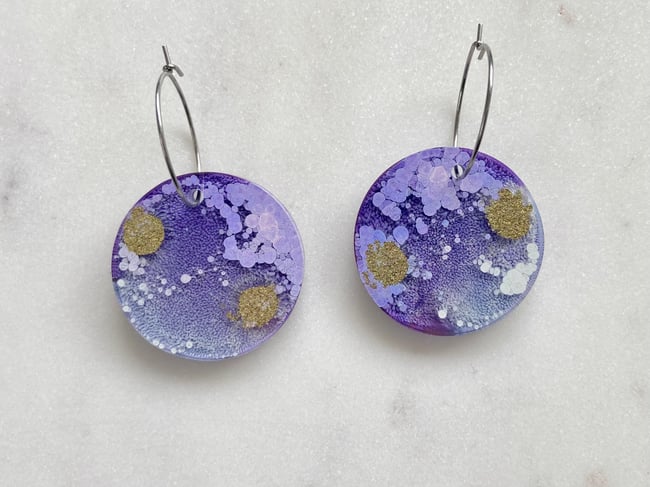 Mini Lunar Hoops - Purple & Gold