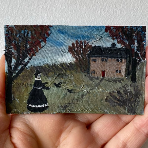 Image of a scene in autumn - tiny painting 