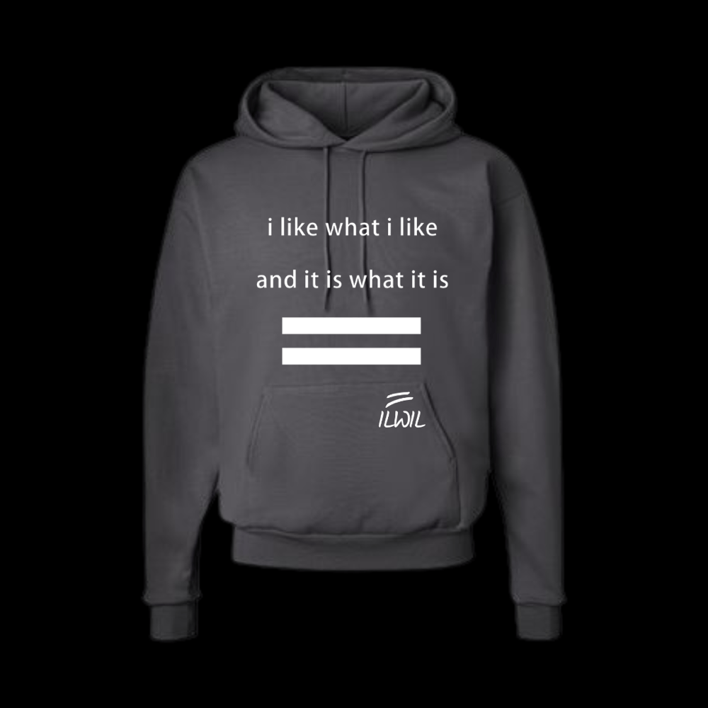 Image of I LIKE WHAT I LIKE HOODIE  GRY/WHT