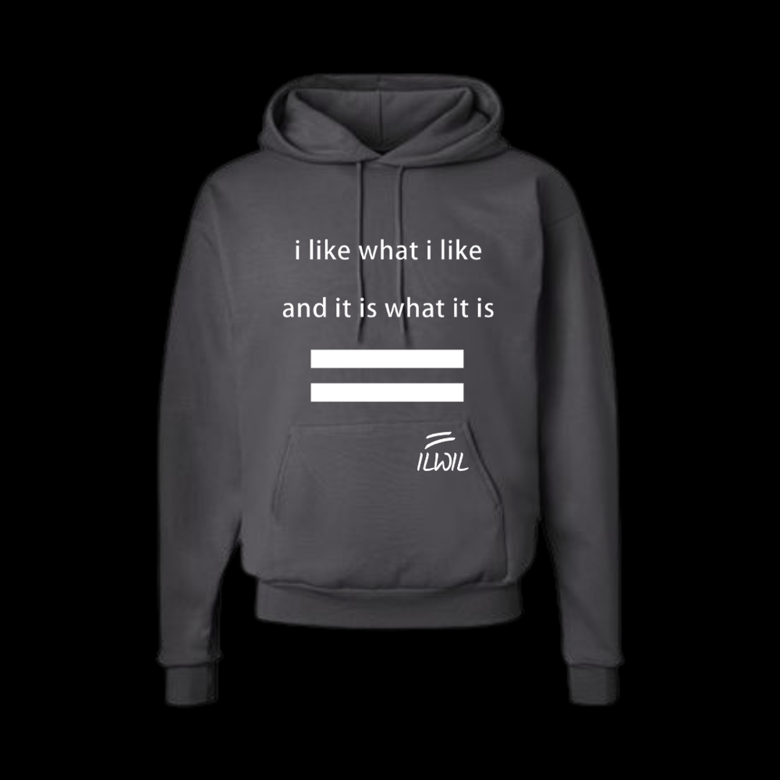 Image of I LIKE WHAT I LIKE HOODIE  GRY/WHT