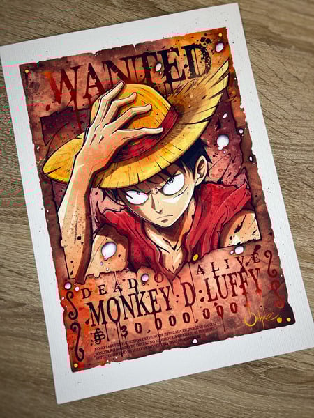 Image of Luffy Wanted Watercolor